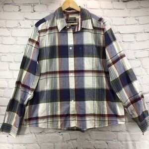 Rockies Jeanswear Western Shirt Womens XXL Plaid Purple Vintage 100% Cotton